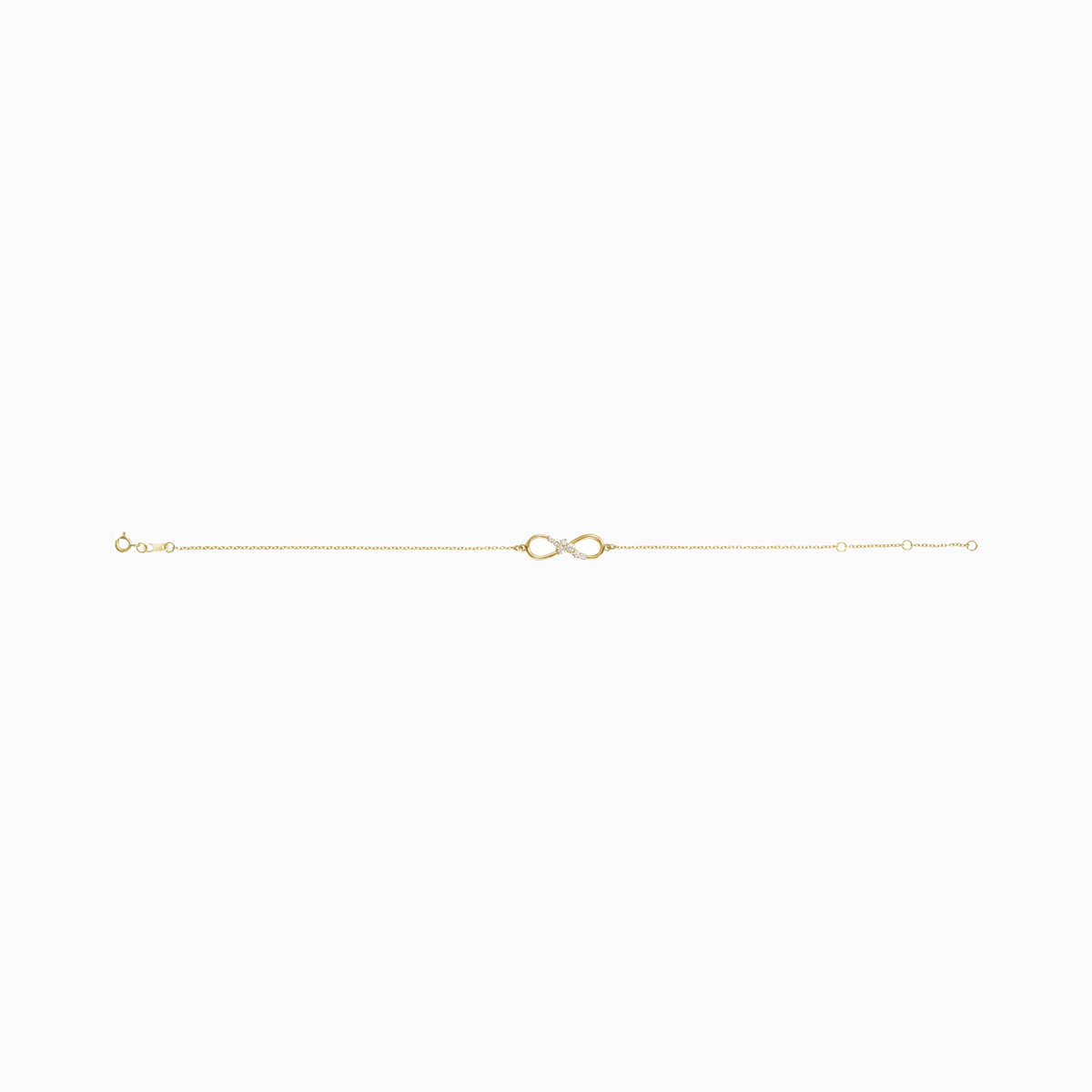 Infinity-Inspired Natural Diamond Link Bracelet, 14k Yellow Gold